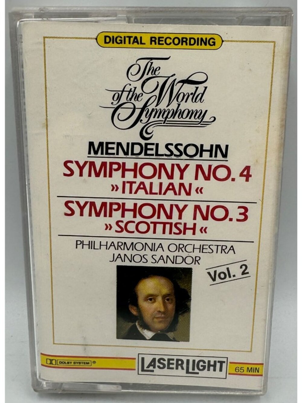 Mendelssohn Symphony No 4 Italian & Symphony No 3 Scottish Cassette 1989